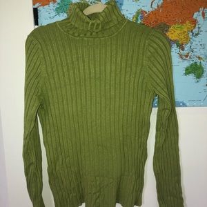 Green Turtleneck Sweater